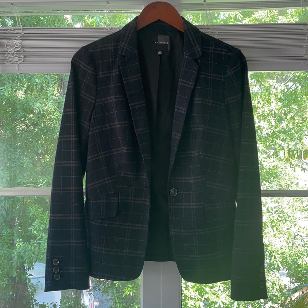 Navy Plaid Blazer